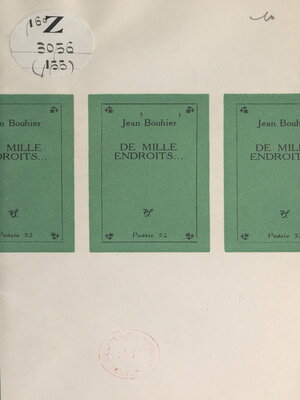 cover image of De mille endroits...